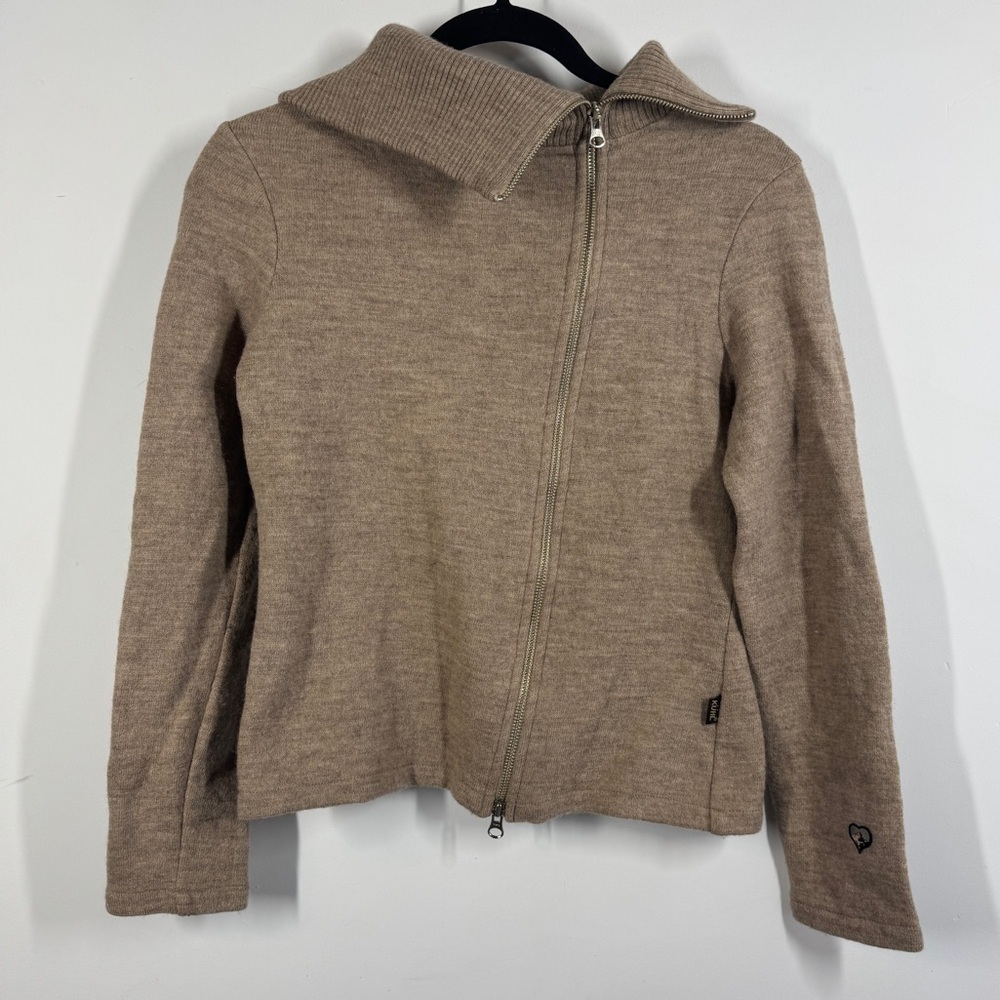 Kuhl Tan Wool Zip Sweater Merino Wool Jacket Cozy Outdoor Fall Size Small - Picture 3 of 13